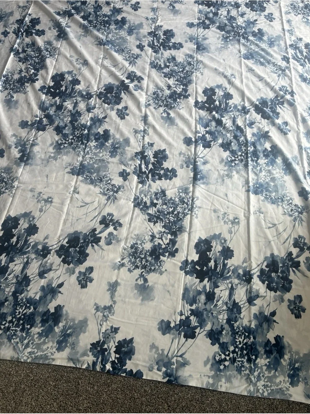 Lauren Ralph Lauren Flora Blue Watercolor Floral Duvet Set Queen